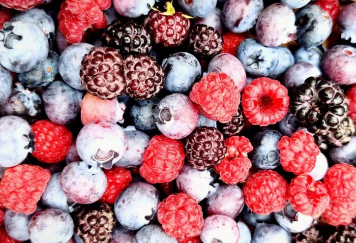 Frozen mixed berries.